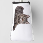 Gray Tabby Cat Golf Headcover (Rotieren 90)