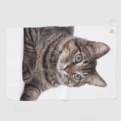 Gray Tabby Cat Golfhandtuch (Horizontal)