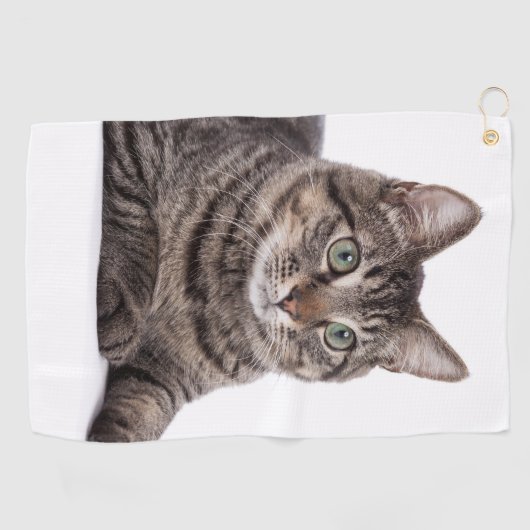 Gray Tabby Cat Golfhandtuch (Horizontal)