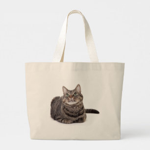 Gray Tabby Cat Jumbo Stoffbeutel