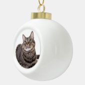 Gray Tabby Cat Keramik Kugel-Ornament (Rechts)