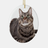 Gray Tabby Cat Keramik Ornament (Rechts)