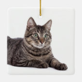 Gray Tabby Cat Keramikornament (Rückseite)