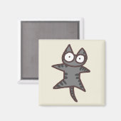 Gray Tabby Cat Magnet (Vorderseite/Rückseite)