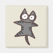 Gray Tabby Cat Magnet (Vorne)