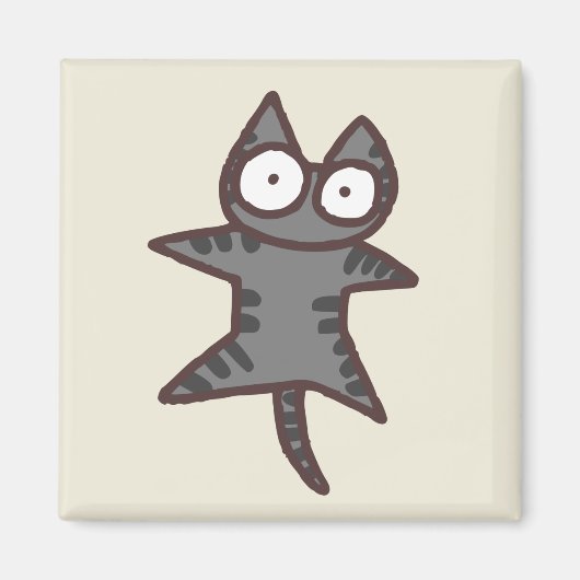 Gray Tabby Cat Magnet (Vorne)