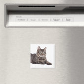 Gray Tabby Cat Magnet (In Situ (Geschirrspüler))