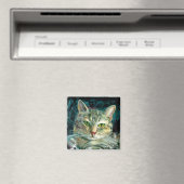 Gray Tabby Cat Magnet (In Situ (Geschirrspüler))