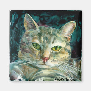 Gray Tabby Cat Magnet