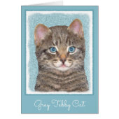 Gray Tabby Cat Painting - Niedliche Original Cat A (Vorne)
