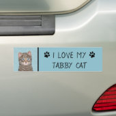 Gray Tabby Cat Painting - Niedliche Original Cat A Autoaufkleber (Auf Auto)