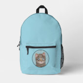 Gray Tabby Cat Painting - Niedliche Original Cat A Bedruckter Rucksack (Vorderseite)
