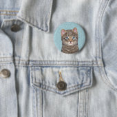 Gray Tabby Cat Painting - Niedliche Original Cat A Button (Beispiel)
