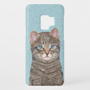 Gray Tabby Cat Painting - Niedliche Original Cat A Case-Mate Samsung Galaxy S9 Hülle
