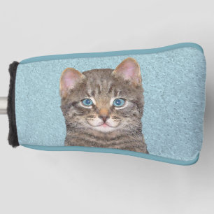 Gray Tabby Cat Painting - Niedliche Original Cat A Golf Headcover