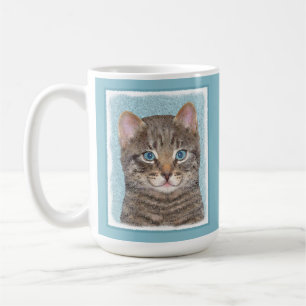 Gray Tabby Cat Painting - Niedliche Original Cat A Kaffeetasse
