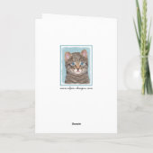 Gray Tabby Cat Painting - Niedliche Original Cat A Karte (Rückseite)
