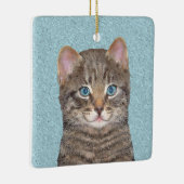 Gray Tabby Cat Painting - Niedliche Original Cat A Keramikornament (Rechts)