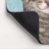 Gray Tabby Cat Painting - Niedliche Original Cat A Mousepad (Ecke)