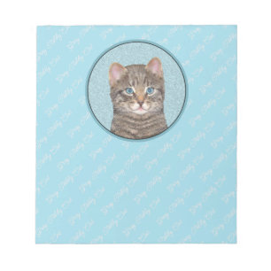 Gray Tabby Cat Painting - Niedliche Original Cat A Notizblock