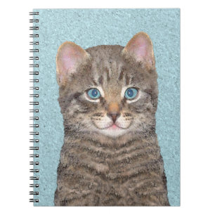 Gray Tabby Cat Painting - Niedliche Original Cat A Notizblock