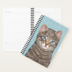 Gray Tabby Cat Painting - Niedliche Original Cat A Planer