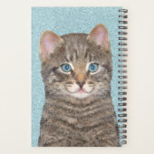 Gray Tabby Cat Painting - Niedliche Original Cat A Planer (Rückseite)