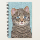 Gray Tabby Cat Painting - Niedliche Original Cat A Planer (Vorderseite)