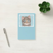 Gray Tabby Cat Painting - Niedliche Original Cat A Post-it Klebezettel (Büro)