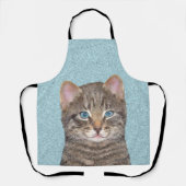 Gray Tabby Cat Painting - Niedliche Original Cat A Schürze (Vorderseite)