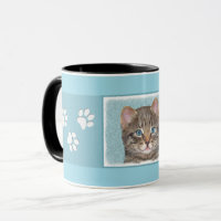 Gray Tabby Cat Painting - Niedliche Original Cat A