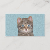 Gray Tabby Cat Painting - Niedliche Original Cat A Visitenkarte (Rückseite)