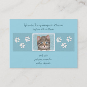 Gray Tabby Cat Painting - Niedliche Original Cat A Visitenkarte