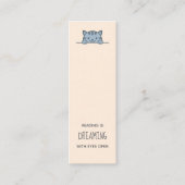 Gray Tabby Cat Peeking über Lesezeichen Zitat Mini Visitenkarte (Vorderseite)