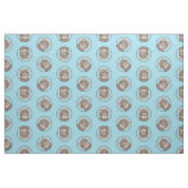 Gray Tabby Cat Portrait Malerei Niedliche Kunst Stoff (Fat Quarter (45,7 x 55,9 cm))