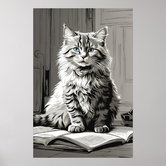 Gray Tabby Cat Poster (Vorne)