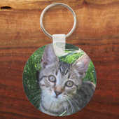Gray Tabby Cat Schlüsselanhänger (Vorderseite)