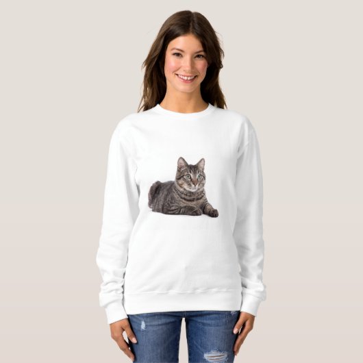Gray Tabby Cat Sweatshirt (Vorne ganz)