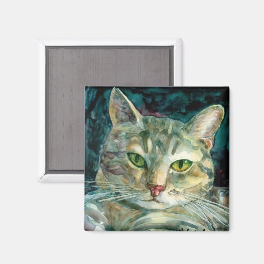 Gray Tabby Magnet (Vorderseite/Rückseite)