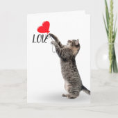 Gray Tabby mit Heart Balloon Karte (Vorderseite)