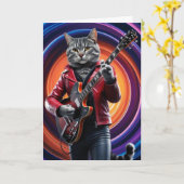 Gray Tabby Rocker Card Karte (Gelbe Blume)