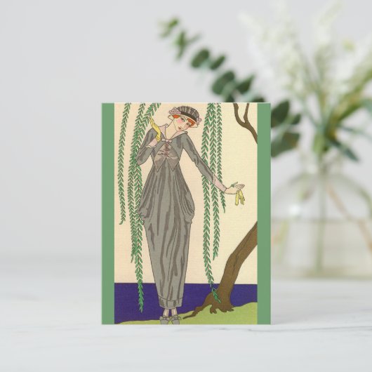 Gray Taffeta Gown Postkarte (Stehend Vorderseite)