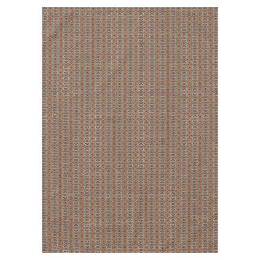 Gray Tan Brown Ochre Ivory Red Tribal Art Muster Tischdecke (Vorderseite)