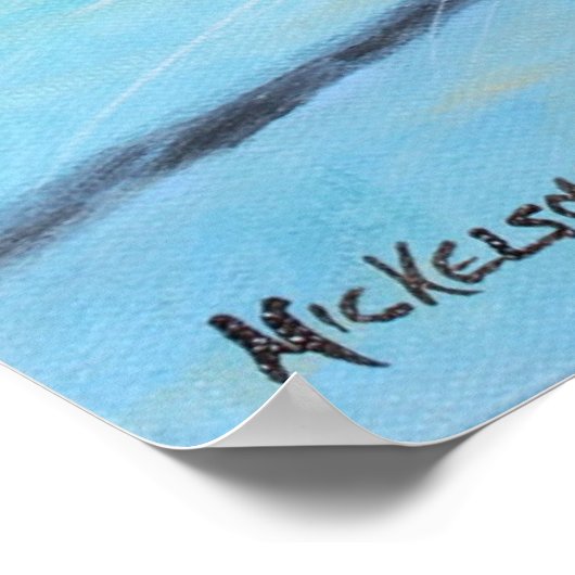 Gray Tan Tabby Cat Portrait Poster (Ecke)