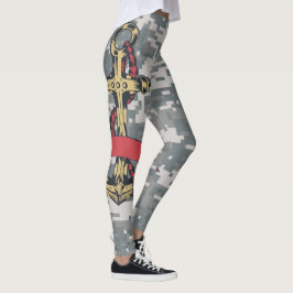 Gray Tarnung, mit Ankergrafik Design 023. Leggings