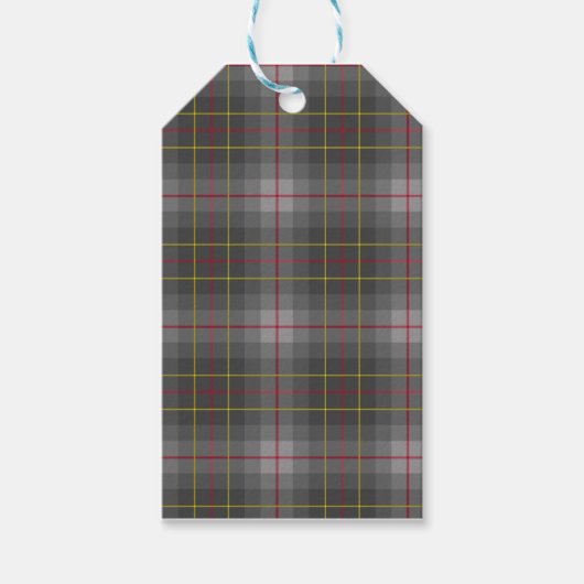Gray Tartan Gift Tag Geschenkanhänger (Vorderseite)