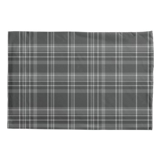 Gray Tartan Muster Kissenbezug (Rückseite)