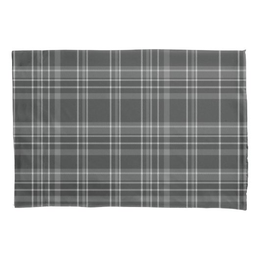 Gray Tartan Muster Kissenbezug (Vorderseite)