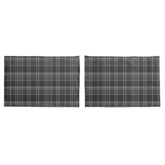 Gray Tartan Scottish Pattern Kissenbezug (Rückseite-Set)