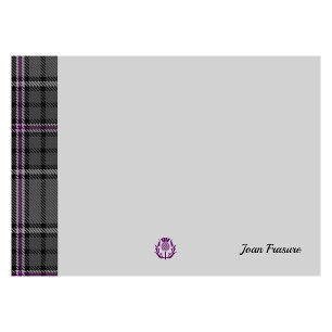 Gray Tartan & Scottish Thistle Gray Personalisiert Post-it Klebezettel